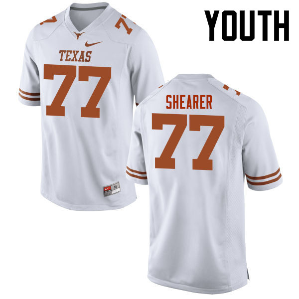 Youth #77 Brad Shearer Texas Longhorns College Football Jerseys-White